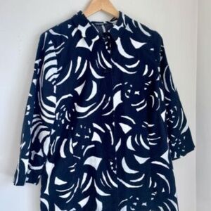 Marimekko Mika Piirainen Printed 3/4 Sleeve Button up Top